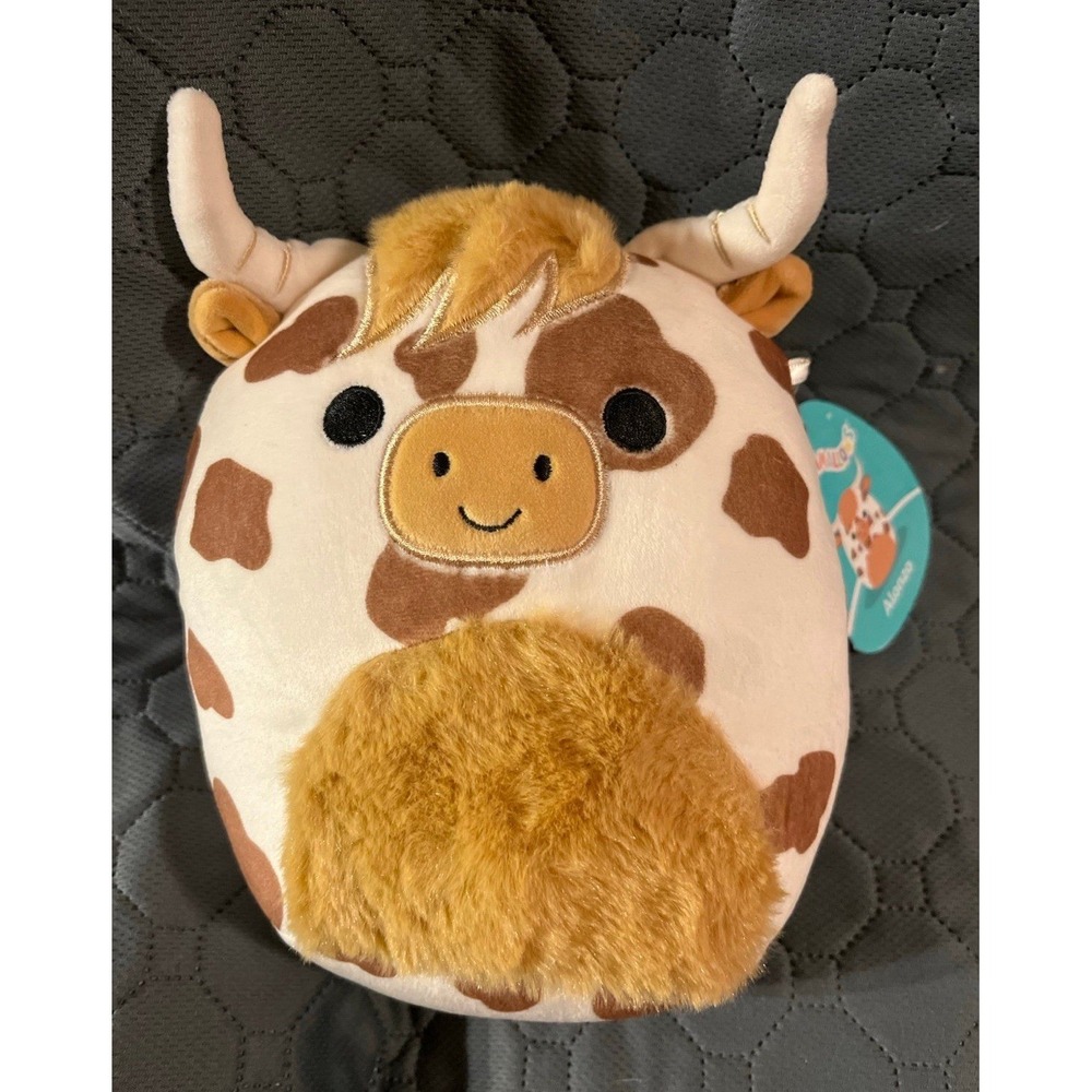 Rare Squishmallow 8" Alonzo The Spotted Highland Cow